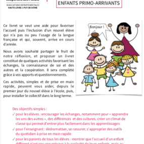 Livret pour l'accueil des enfants primo-arrivants